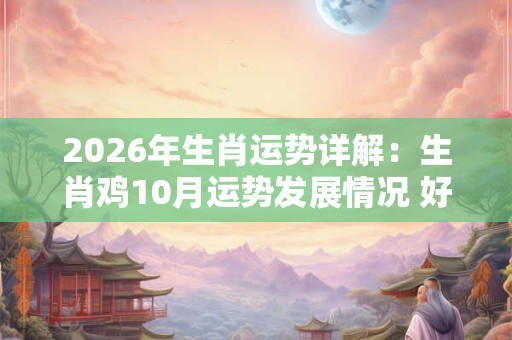 2026年生肖运势详解：生肖鸡10月运势发展情况 好运常伴事事顺利