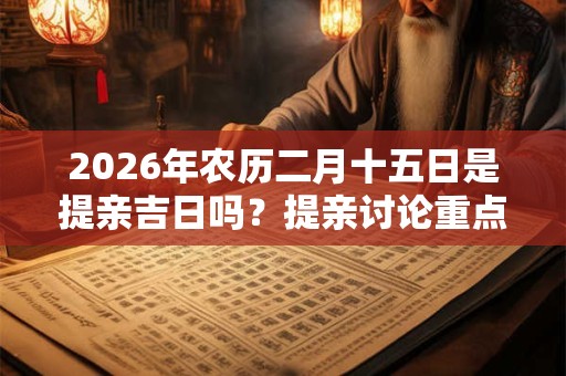 2026年农历二月十五日是提亲吉日吗？提亲讨论重点