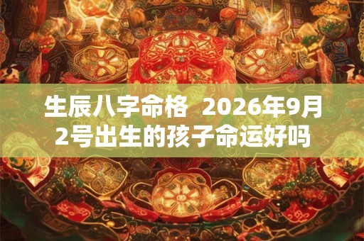生辰八字命格  2026年9月2号出生的孩子命运好吗