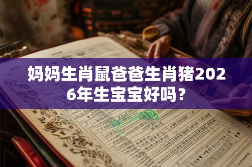妈妈生肖鼠爸爸生肖猪2026年生宝宝好吗？