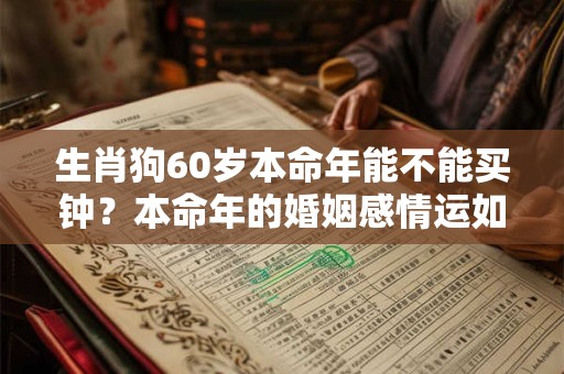 生肖狗60岁本命年能不能买钟？本命年的婚姻感情运如何？
