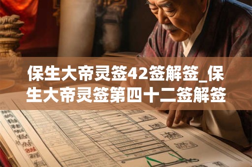 保生大帝灵签42签解签_保生大帝灵签第四十二签解签