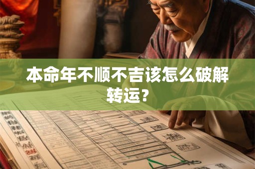 本命年不顺不吉该怎么破解转运？