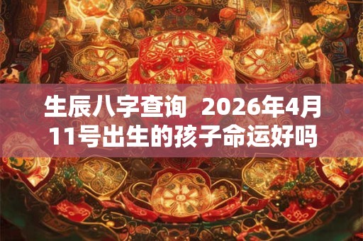 生辰八字查询  2026年4月11号出生的孩子命运好吗