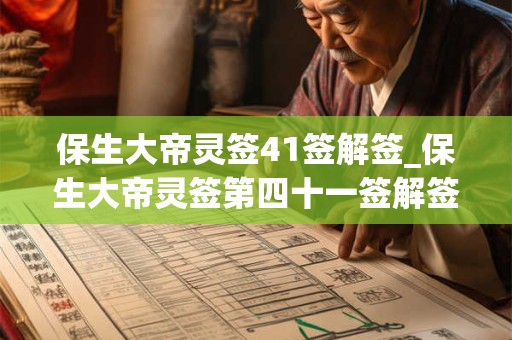 保生大帝灵签41签解签_保生大帝灵签第四十一签解签