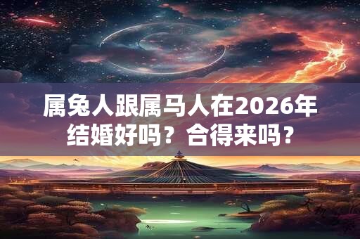 属兔人跟属马人在2026年结婚好吗？合得来吗？
