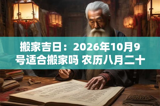 搬家吉日：2026年10月9号适合搬家吗 农历八月二十三日子好吗