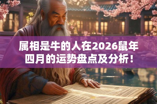 属相是牛的人在2026鼠年四月的运势盘点及分析！