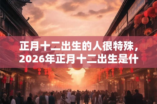 正月十二出生的人很特殊，2026年正月十二出生是什么命？