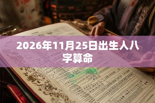 2026年11月25日出生人八字算命