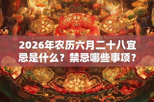 2026年农历六月二十八宜忌是什么？禁忌哪些事项？
