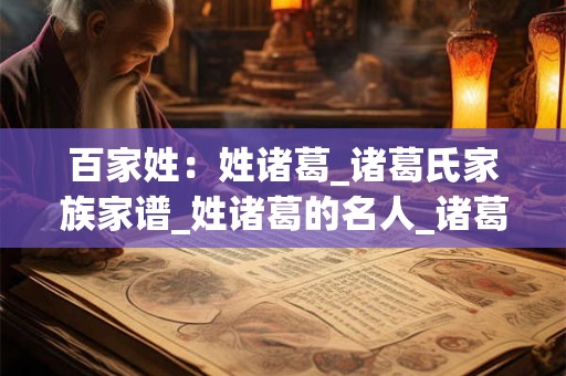 百家姓：姓诸葛_诸葛氏家族家谱_姓诸葛的名人_诸葛氏起源