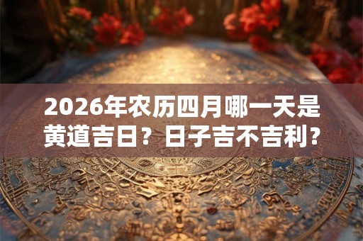 2026年农历四月哪一天是黄道吉日？日子吉不吉利？