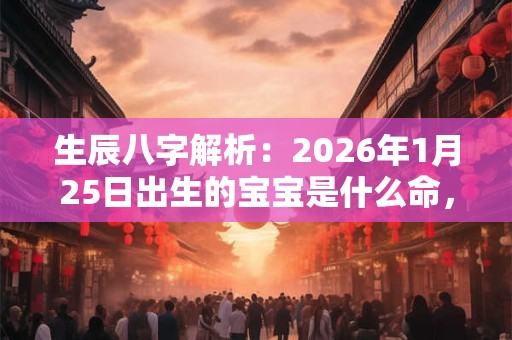生辰八字解析：2026年1月25日出生的宝宝是什么命，五行缺什么