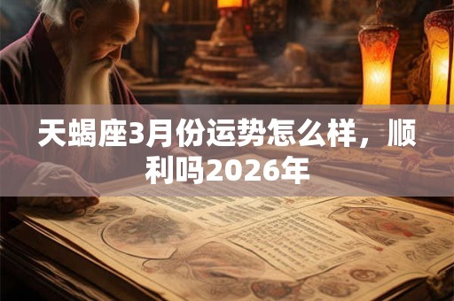 天蝎座3月份运势怎么样，顺利吗2026年