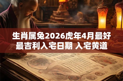 生肖属兔2026虎年4月最好最吉利入宅日期 入宅黄道吉日