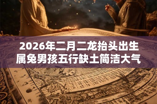 2026年二月二龙抬头出生属兔男孩五行缺土简洁大气的名字精选