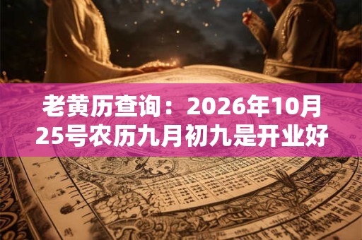老黄历查询：2026年10月25号农历九月初九是开业好日子吗
