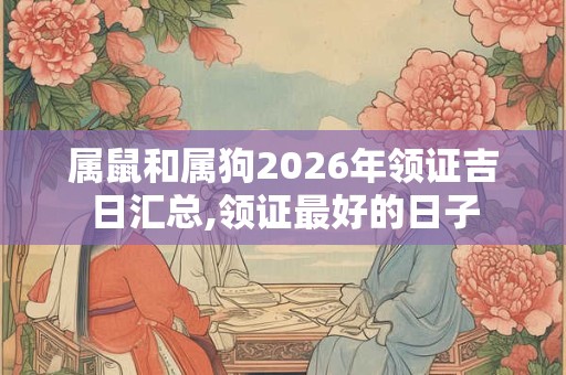 属鼠和属狗2026年领证吉日汇总,领证最好的日子 属鼠和属狗2026年领证吉日汇总,领证最好的日子