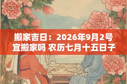 搬家吉日：2026年9月2号宜搬家吗 农历七月十五日子好吗