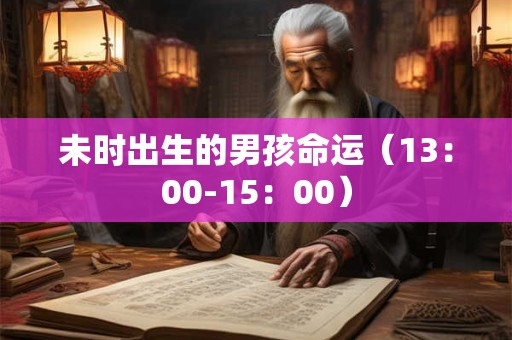 未时出生的男孩命运（13：00-15：00）