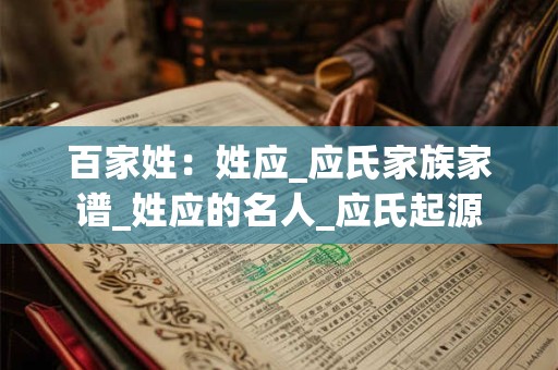 百家姓：姓应_应氏家族家谱_姓应的名人_应氏起源
