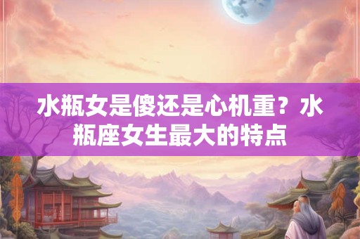 水瓶女是傻还是心机重？水瓶座女生最大的特点