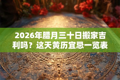 2026年腊月三十日搬家吉利吗?这天黄历宜忌一览表 2026年腊月三十日搬家吉利吗?这天黄历宜忌一览表