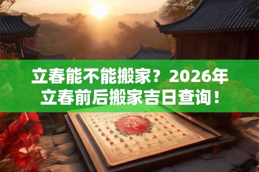 立春能不能搬家？2026年立春前后搬家吉日查询！