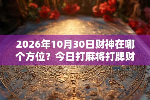 2026年10月30日财神在哪个方位？今日打麻将打牌财神方位