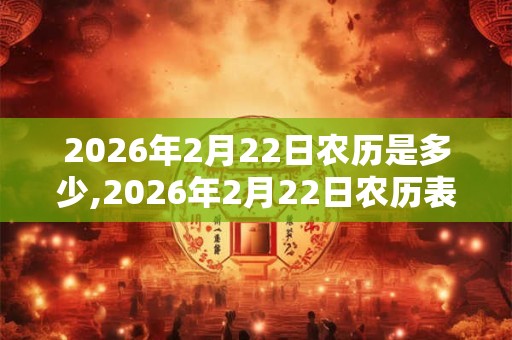 2026年2月22日农历是多少,2026年2月22日农历表