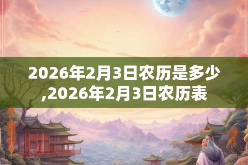 2026年2月3日农历是多少,2026年2月3日农历表