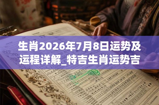 生肖2026年7月8日运势及运程详解_特吉生肖运势吉凶