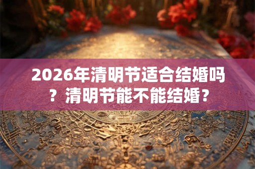 2026年清明节适合结婚吗？清明节能不能结婚？