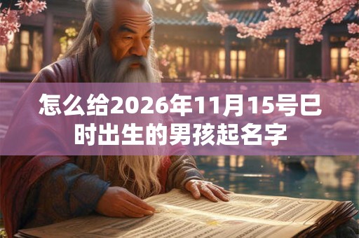 怎么给2026年11月15号巳时出生的男孩起名字