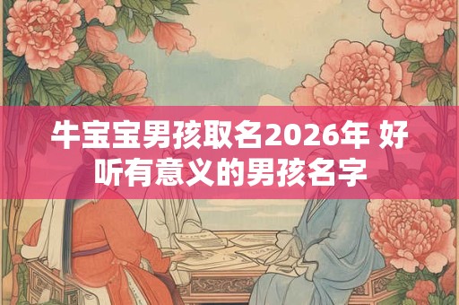 牛宝宝男孩取名2026年 好听有意义的男孩名字