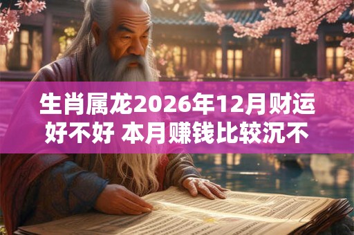 生肖属龙2026年12月财运好不好 本月赚钱比较沉不住气