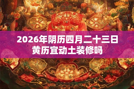2026年阴历四月二十三日黄历宜动土装修吗