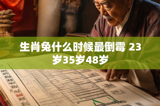 生肖兔什么时候最倒霉 23岁35岁48岁