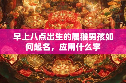 早上八点出生的属猴男孩如何起名，应用什么字