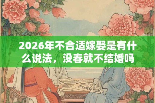 2026年不合适嫁娶是有什么说法，没春就不结婚吗