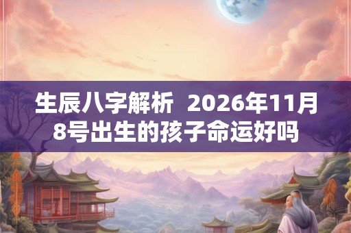 生辰八字解析  2026年11月8号出生的孩子命运好吗