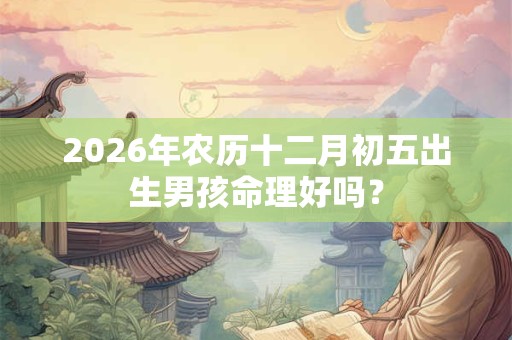 2026年农历十二月初五出生男孩命理好吗？