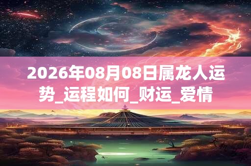 2026年08月08日属龙人运势_运程如何_财运_爱情 2026年08月08日属龙人运势_运程如何_财运_爱情