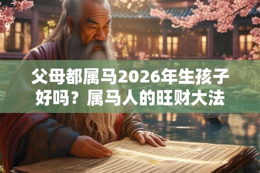 父母都属马2026年生孩子好吗？属马人的旺财大法
