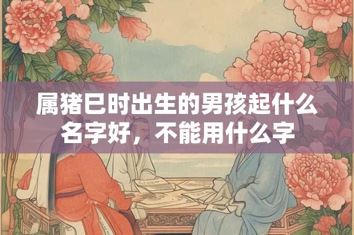 属猪巳时出生的男孩起什么名字好,不能用什么字 属猪巳时出生的男孩起什么名字好,不能用什么字