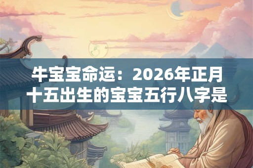 牛宝宝命运：2026年正月十五出生的宝宝五行八字是什么