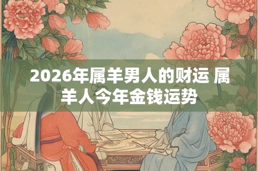 2026年属羊男人的财运 属羊人今年金钱运势