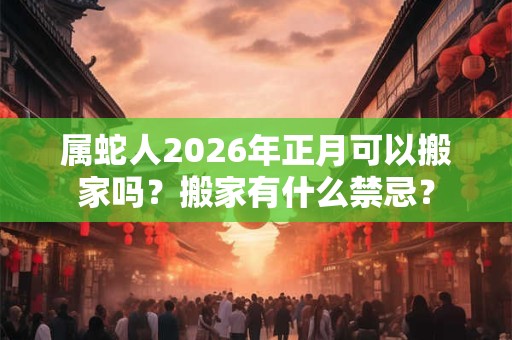 属蛇人2026年正月可以搬家吗？搬家有什么禁忌？