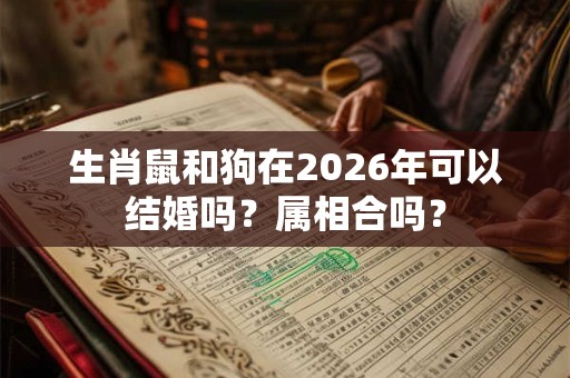生肖鼠和狗在2026年可以结婚吗？属相合吗？